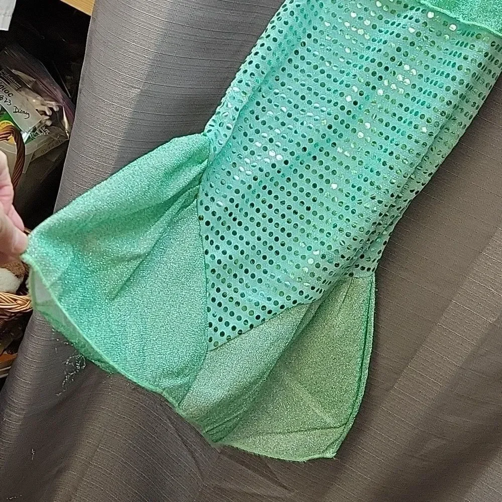 Girls Little Mermaid Ariel Princess Dress by The Two Princesses size 4‎ w/ Crown